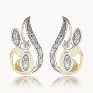 Amos Pear Shape Diamond Designer Stud Earring