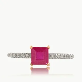Center Red Gold Diamond Ring