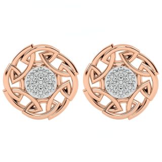 A Late Bloomer Diamond Studded Round Earring