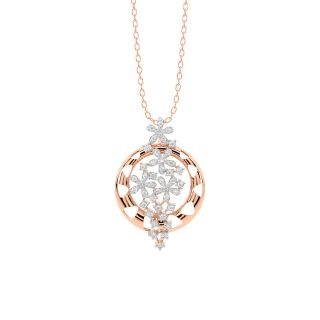 Rosy Daisy Diamond Pendant