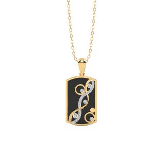 Rectangular Waves Diamond Pendant