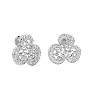 Columba Round Diamond Stud Earrings