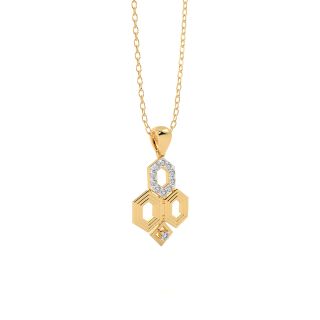 Zoe Hexagon Pattern Diamond Pendant