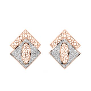 Lace It Up Square Diamond Earrings