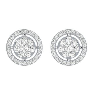 Elegant Round Diamond Stud Earrings