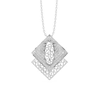 Lace It Up Square Diamond Pendant