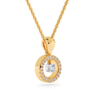 Circular Round Diamond Pendant