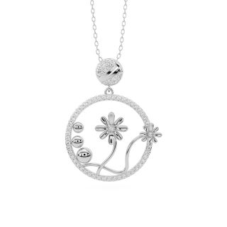 Floral Charm Diamond Pendant