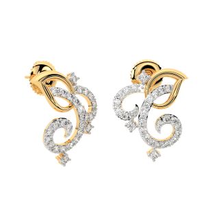 Angel Round Diamond Stud Earrings