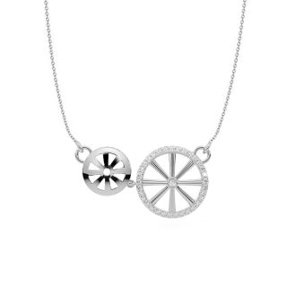 Wheel Design Diamond Mini Necklace