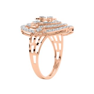 Oval Floral Design Diamond Ring