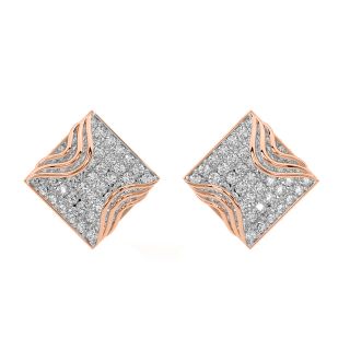 Quadrangle Design Diamond Earrings