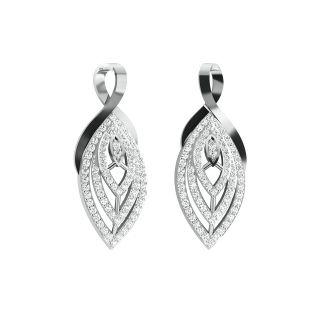 Alize Leaf Design Diamond Stud Earrings