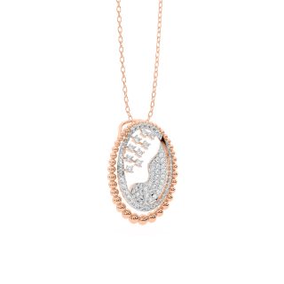 Designer Oval Design Diamond Pendant