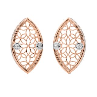 Sea Shell Gold Diamond Earrings