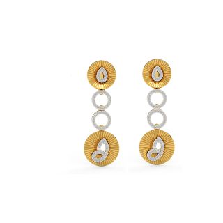 Layered Design Diamond Earrings