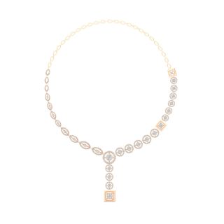 Divit Round Diamond Necklace For Her