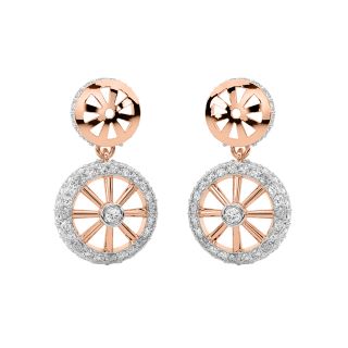 Life Wheel Diamond Earrings