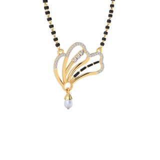 Pearl Design Diamond Mangalsutra With Chain