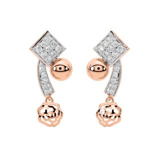 Spirals N Vines Gold Diamond Earrings