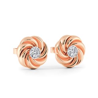 Blossom Round Diamond Stud Earrings