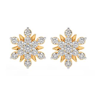 Sleet Design Diamond Stud Earrings