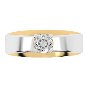 Duo Tone Diamond Engagement Ring For Him