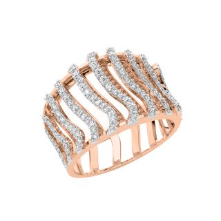 Gold Diamond Shimmer Stripes Ring