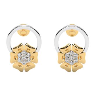 Duo Style Diamond Stud Earrings
