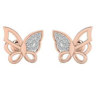 Monarch Butterfly Design Diamond Earrings