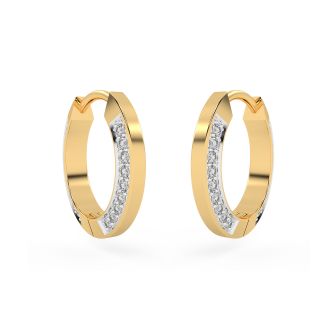 Gold Linear Diamond Bali Earrings