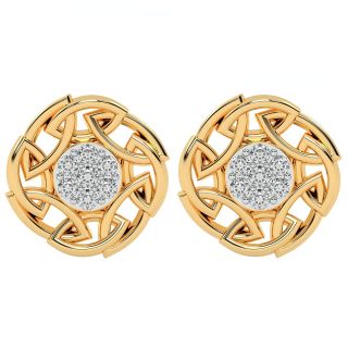 A Late Bloomer Diamond Studded Round Earring