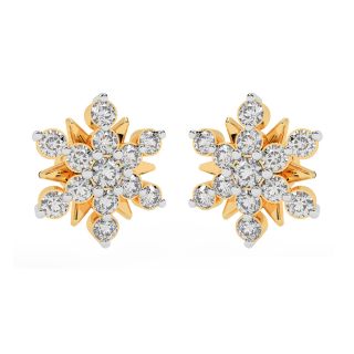Sleet Design Diamond Stud Earrings