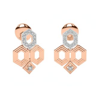 Zoe Hexagon Pattern Diamond Earring