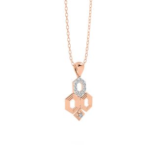 Zoe Hexagon Pattern Diamond Pendant