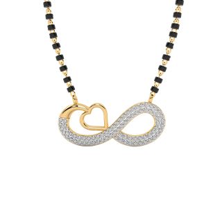 Heart Infinity Design Diamond Mangalsutra