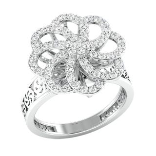 Daisy Round Diamond Engagement Ring