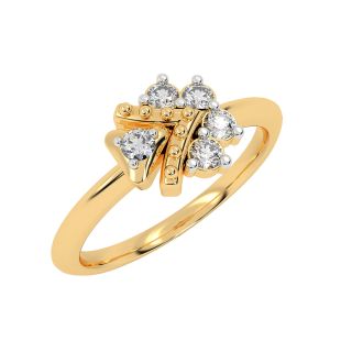 Gold Direction Ring In Diamond