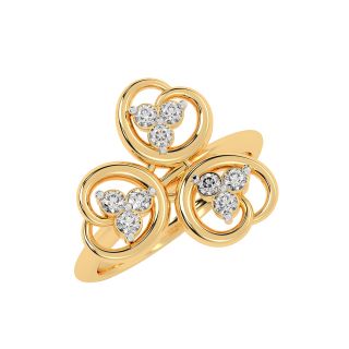 Triple Diamond Dainty Ring