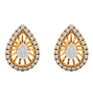 Nova Teardrop Design Diamond Stud Earrings