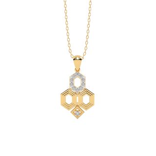 Zoe Hexagon Pattern Diamond Pendant