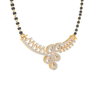 Simple Designer Diamond Mangalsutra With Chain