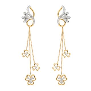 Nen Round Diamond Dangler Earrings