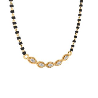 Five Oval Design Diamond Mangalsutra