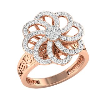 Daisy Round Diamond Engagement Ring