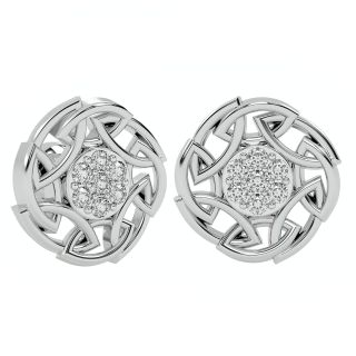 A Late Bloomer Diamond Studded Round Earring