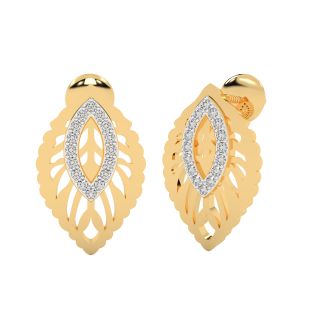 Stylish Leaves Design Diamond Earrings