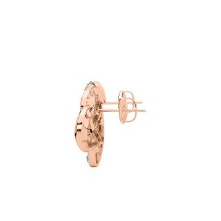 Golden Interlinked Diamond Earrings