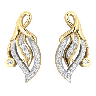 The Diana Leafy Diamond Stud Earrings