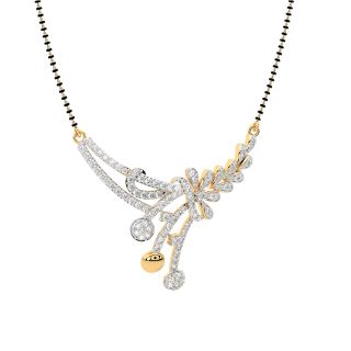 Floral Round Diamond Mangalsutra